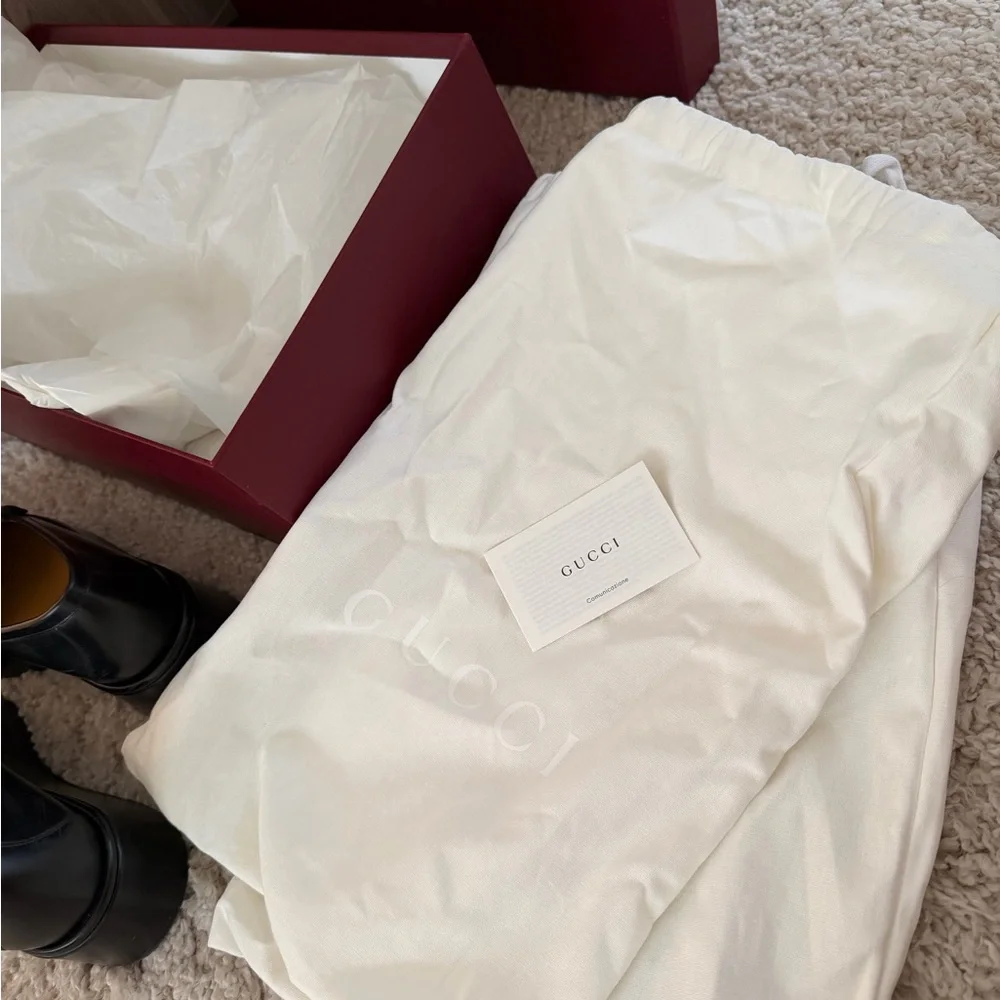 Gucci Black Platform Horsebit Loafers with Gold Hardware 38 $1250 retail - Picture 8 of 8